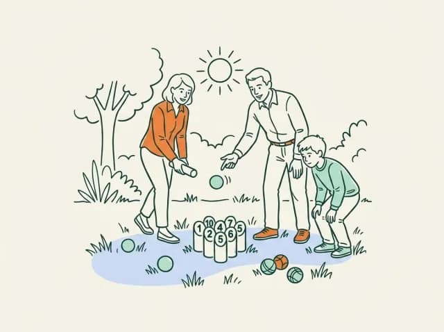 Illustration de jeux d'extérieur au jardin