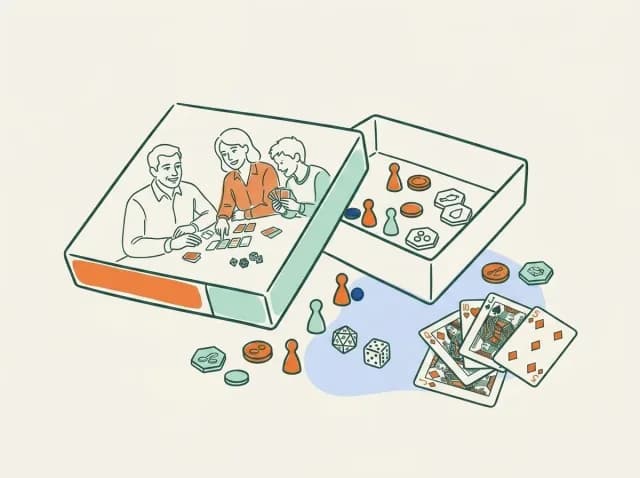 Illustration de jeux de société sur une table
